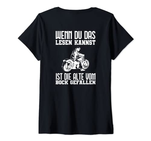 Damen Wenn Du Das Lesen Kannst Ist Alte Vom Bock Gefallen Motorrad T-Shirt mit V-Ausschnitt Damen Wenn Du Das Lesen Kannst Ist Alte Vom Bock Gefallen Motorrad T-Shirt mit V-Ausschnitt von Motorradfahrer & Biker Sprüche