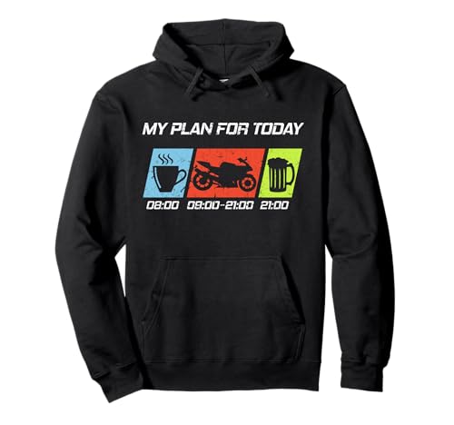 My plan for today Motorbike Damen Herren lustig Motorrad Pullover Hoodie von Motorradpulli Motorrad Sprüche Pullover Geschenke