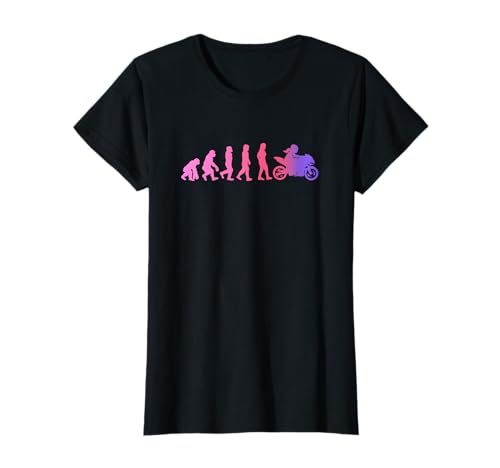 Motorradfahrerin Geschenk Bikerin Evolution Motorrad Frauen T-Shirt Motorradfahrerin Geschenk Bikerin Evolution Motorrad Frauen T-Shirt von Motorsport Damen Shop