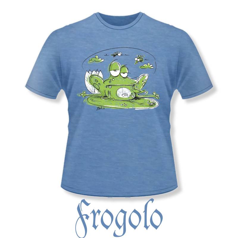 T-Shirt, Blue Man Humorvoll Unverwechselbares Original, Siebdruck Jahrgang Durch Handwerksmeister, Druckvoll Vor Dem Zeichnen Mit Worten Zurück von MotsDeDos