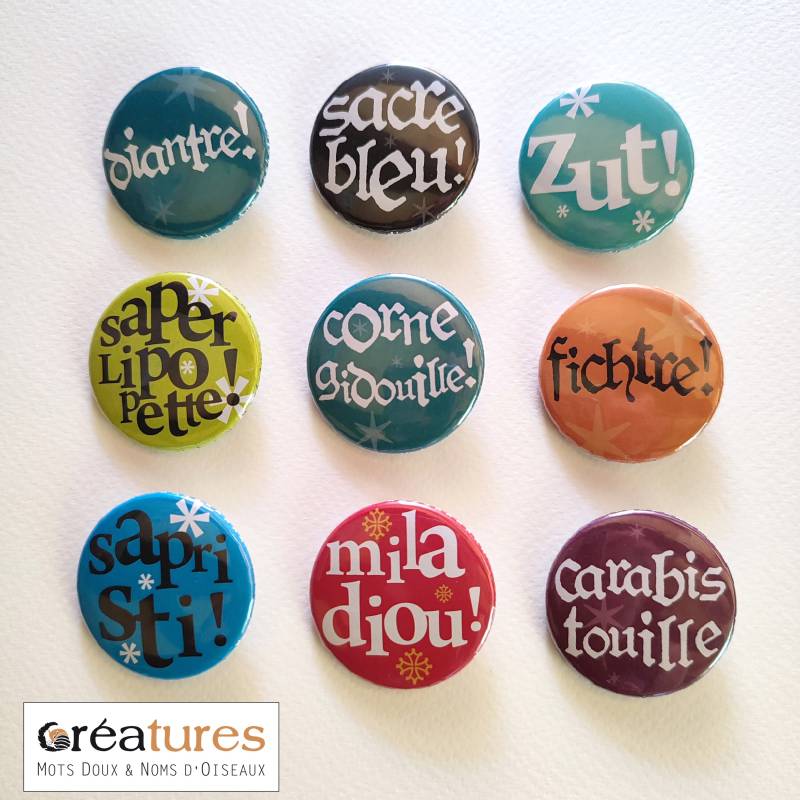 Abzeichen Ihrer Wahl, Hübsche Ausgewählte Wörter, Alte Interjektionen von MotsDouxNomsdOiseaux
