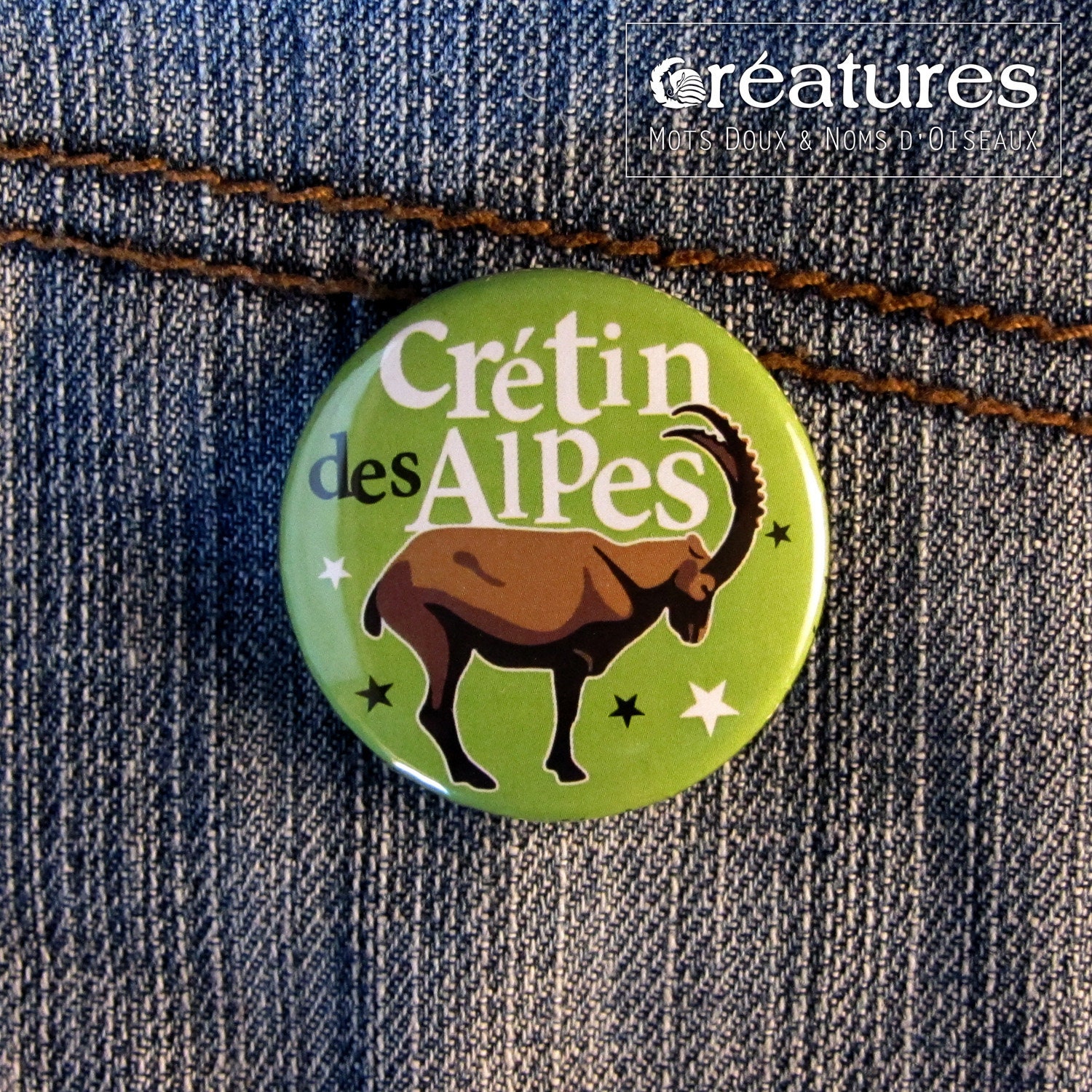 Abzeichen Kretin Der Alpen - Steinbock Capra Ibex von MotsDouxNomsdOiseaux