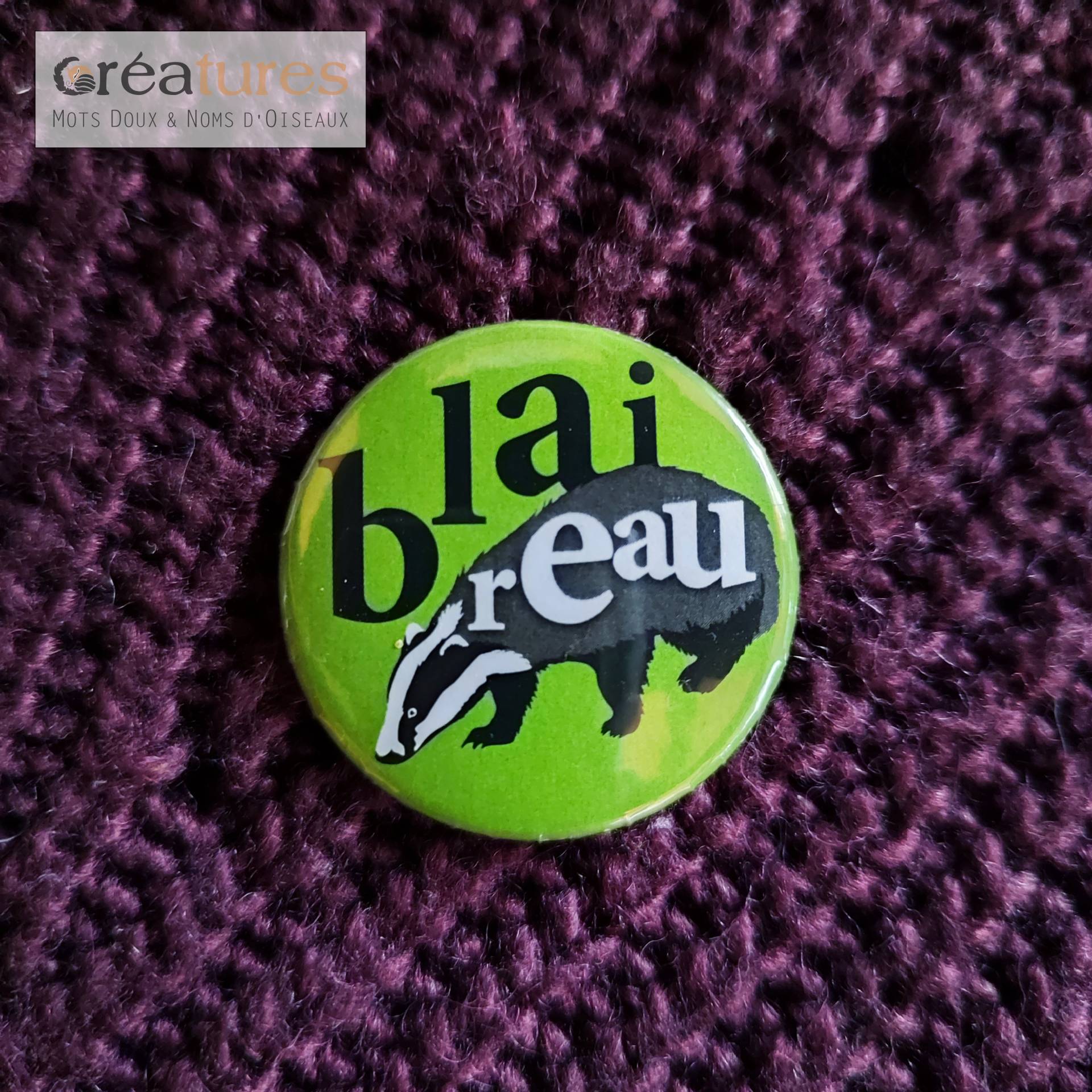 Vogel-Namensschild Dachs von MotsDouxNomsdOiseaux