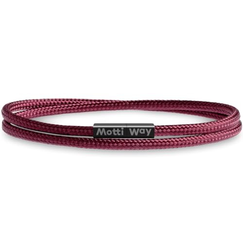 Motti Way Für Herren Und Damen Mit Magnetverschluss, Rot Armband Segeltau Dauerhaft Wasserdicht Unisex Größe L-XL von Motti Way