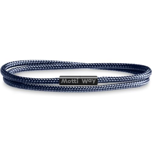 Motti Way Dauerhaft Wasserdicht Blau Armband, Unisex Segeltau Mit Magnetverschluss Für Herren Und Damen Größe S von Motti Way