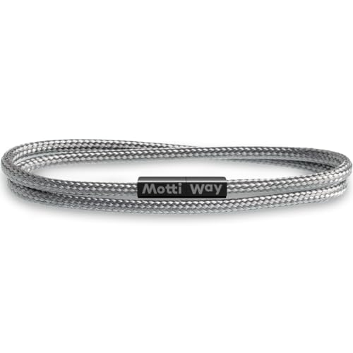 Motti Way Dauerhaft Wasserdicht Segeltau, Grau Armband Mit Magnetverschluss Für Unisex Herren Und Damen Größe L-XL von Motti Way