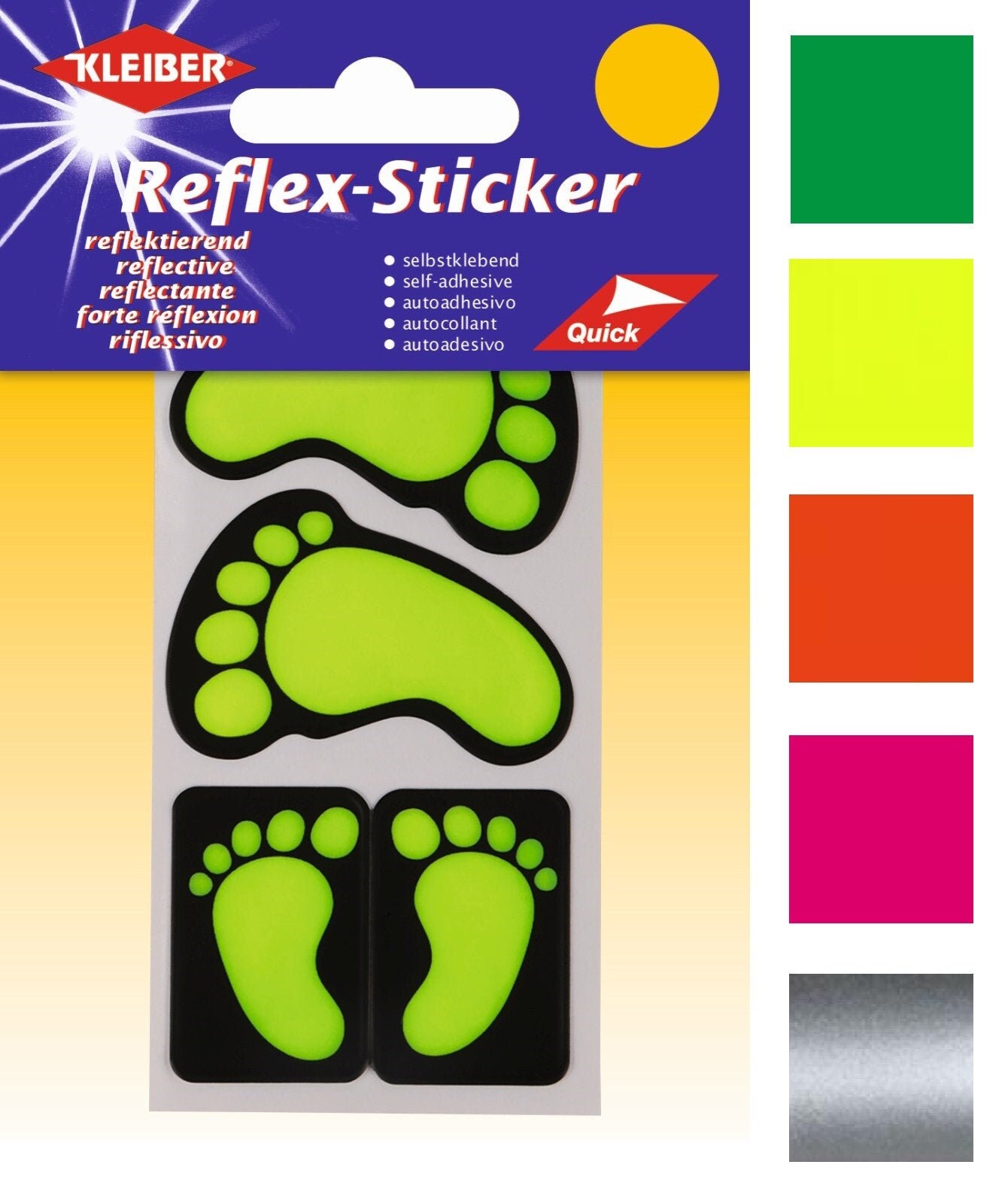 Kleiber Reflex Sticker Füße, Reflektor Selbstklebend, Orange Gelb Grün Pink Silber Kleiber Reflex Sticker Füße, Reflektor Selbstklebend, Orange Gelb Grün Pink Silber von MottoWelt