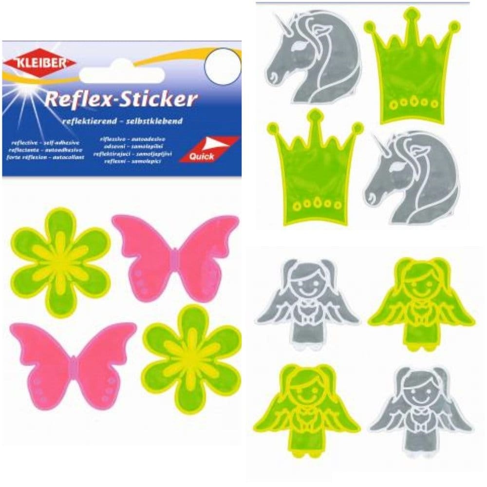 Kleiber Reflex-Sticker - Selbstklebende, Reflektierende 4Er Sets Sticker, Engel, Schmetterling Oder Einhorn Kleiber Reflex-Sticker - Selbstklebende, Reflektierende 4Er Sets Sticker, Engel, Schmetterling Oder Einhorn von MottoWelt
