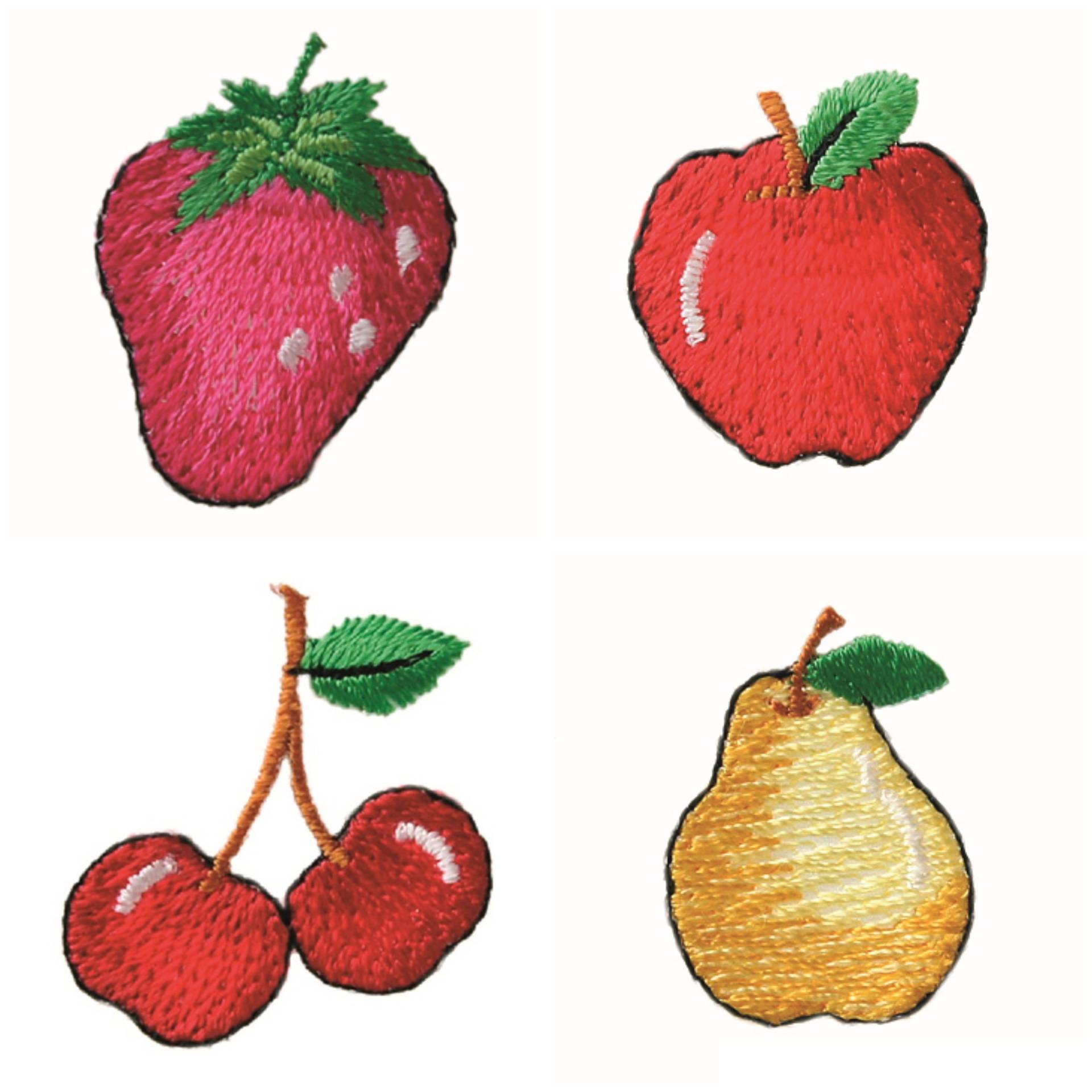 Mono Quick 021xx Obst, Frucht Bügelbild, Patch, Kirsche, Apfel, Birne, Erdbeere von MottoWelt