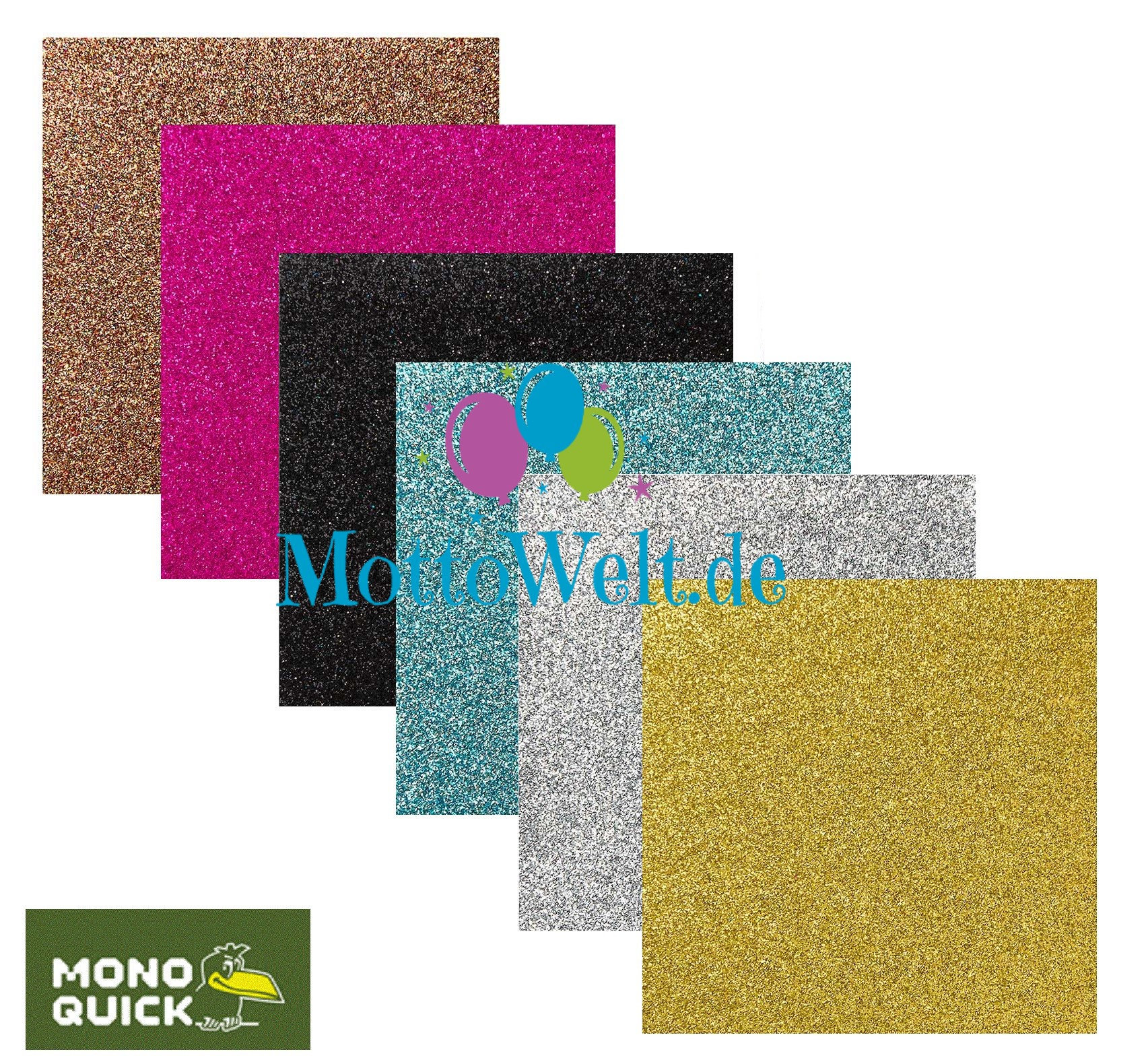 Mono Quick 0623x Glitzerflicken, Glitter Bügelbilder, Patch, Applikation Glitzereffekt Bunt/Glänzend 10x10cm Mono Quick 0623x Glitzerflicken, Glitter Bügelbilder, Patch, Applikation Glitzereffekt Bunt/Glänzend 10x10cm von MottoWelt
