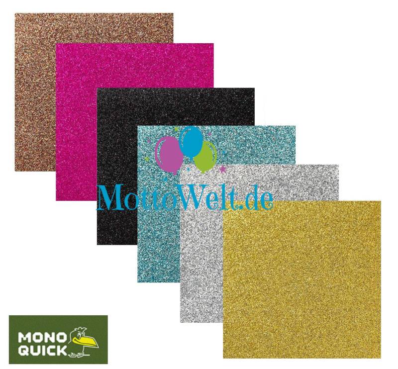 Mono Quick 0623x Glitzerflicken, Glitter Bügelbilder, Patch, Applikation Glitzereffekt Bunt/Glänzend 10x10cm Mono Quick 0623x Glitzerflicken, Glitter Bügelbilder, Patch, Applikation Glitzereffekt Bunt/Glänzend 10x10cm von MottoWelt