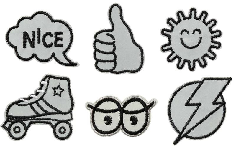 Mono Quick 0690x Reflex Sticker, Bügelbilder, Reflektierend, Reflektor Patch - Schulweg Applikation Flicken Aufbügeln von MottoWelt