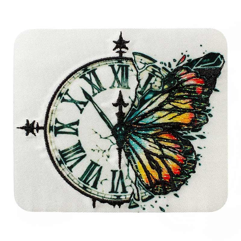 Mono Quick 14182 Schmetterling Mit Uhr Applikation, Bügelbild, Patch, Flicken von MottoWelt