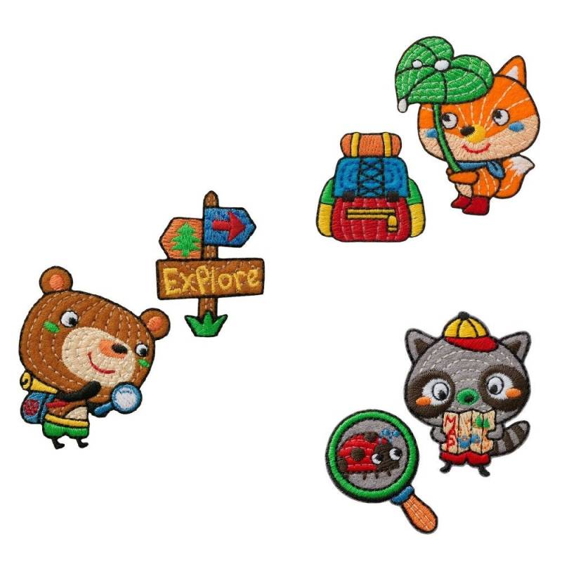 Mono Quick 181xx Wanderer Set Applikation, Bügelbild, Waschbär, Fuchs Oder Bär Patch von MottoWelt