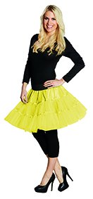 Petticoat kurz neon gelb Damen Rock Kostüm Karneval von Mottoland
