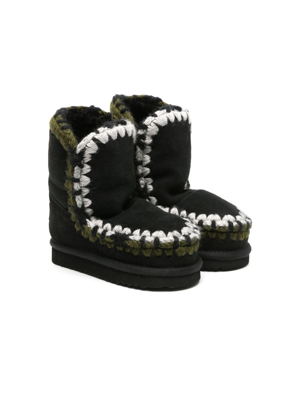 Mou Kids Eskimo Schneestiefel mit Kontrastnähten - Schwarz von Mou Kids