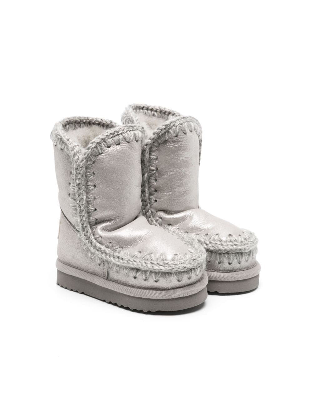 Mou Kids Eskimo Stiefel im Metallic-Look - Silber von Mou Kids