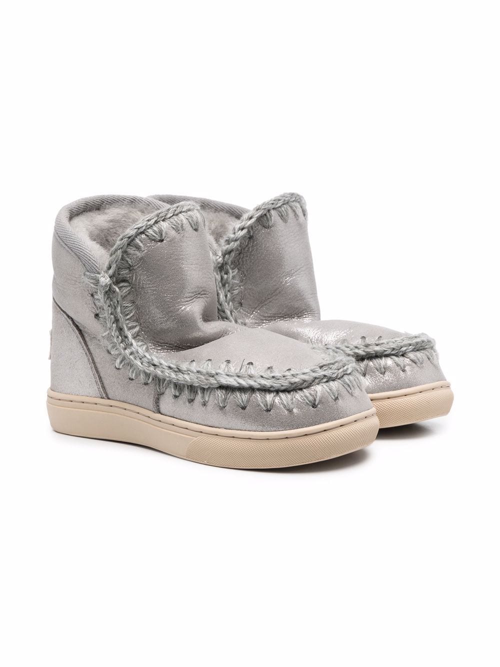 Mou Kids Eskimostiefel im Metallic-Look - Silber von Mou Kids