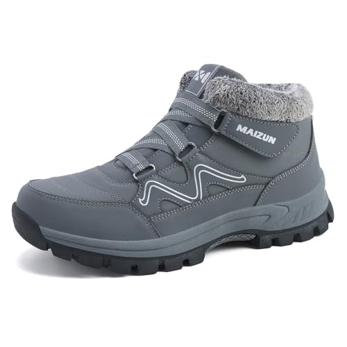 Moudn Herren-Winterstiefel Warm gefütterte Schneestiefel für Herren Wander-Trekking Sportschuhe von Moudn