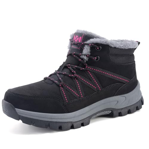 Moudn Warm Winterstiefel Damen Winterschuhe Gefütterte Outdoor Schneestiefel Winter Trekking Rutschfest Wanderschuhe Sports Stiefel von Moudn