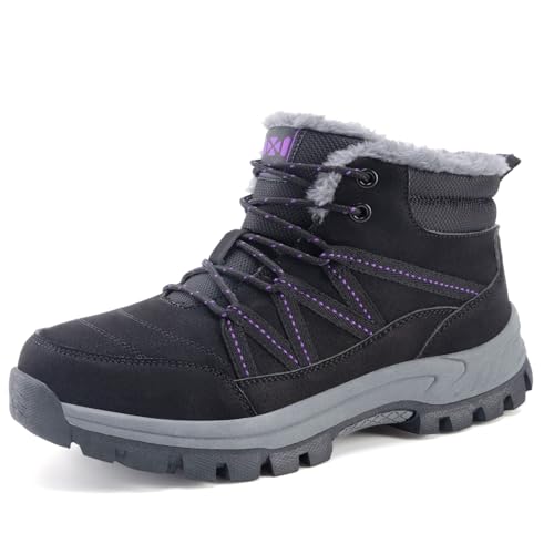 Moudn Warm Winterstiefel Damen Winterschuhe Gefütterte Outdoor Schneestiefel Winter Trekking Rutschfest Wanderschuhe Sports Stiefel von Moudn