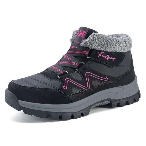 Moudn Winterstiefel Damen Warm Winterschuhe Gefütterte Winter Stiefel Outdoor Rutschfest Trekking Wanderschuhe Sports Schneestiefel von Moudn