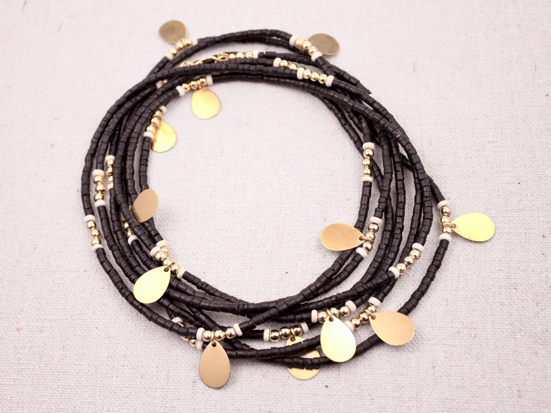 Holz-Perle-Halskette Holz Armband Multistrand Halskette Schwarz Turmalin Obsidian Statement Charm Lang Holz-Perle-Halskette Holz Armband Multistrand Halskette Schwarz Turmalin Obsidian Statement Charm Lang von MoudyMercantile