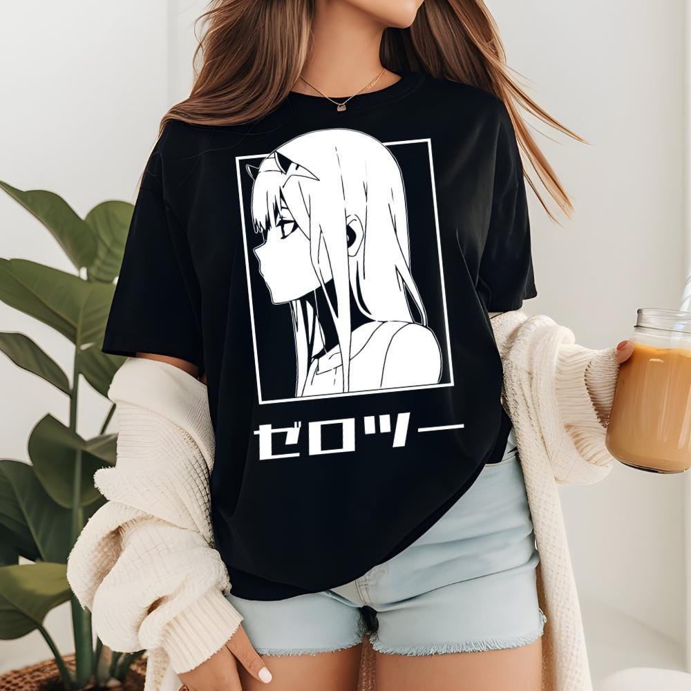 Unisex Darling Waifu Material Anime T-Shirt, Zero Two Woman Shirt von MoujahidPixels