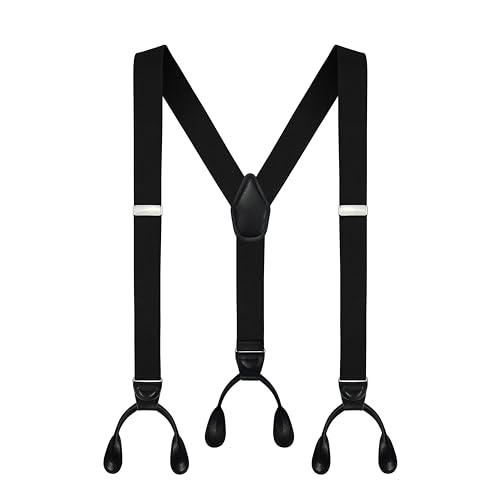 Moulen VG Choice Herren Y-Rücken 3,4 cm breit Knopfleiste Elastisch Verstellbare Strapse - Schwarz - Groß von Moulen