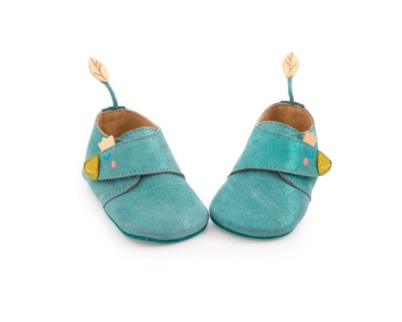 Moulin Roty Baby-Lederschuhe blau Le voyage d'Olga 18/24 m Babyschuhe Kinderschuhe Krabbelschuh von Moulin Roty