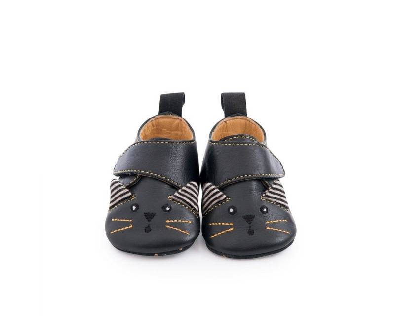 Moulin Roty Baby-Lederschuhe schwarz 0-6 m Babyschuhe mit Klettverschluss Krabbelschuh von Moulin Roty