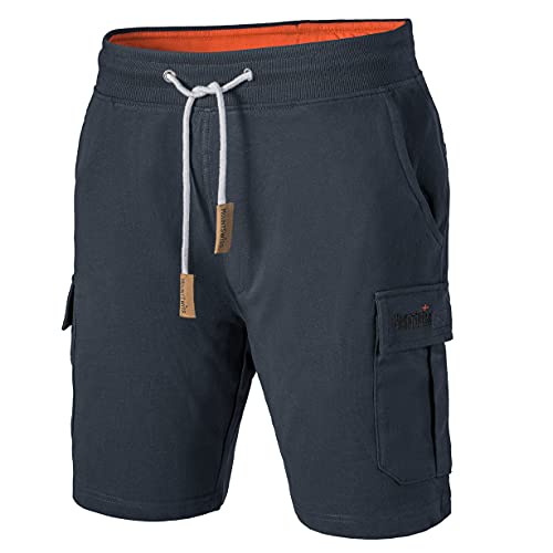 Mount Swiss Cargo Shorts Herren I Bermuda Shorts für Herren mit 6 Taschen & Klett- BZW. Reiß-Verschluss I Freizeit Cargo Hose Herren I Größe S,Navy von Mount Swiss