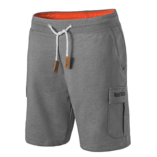 Mount Swiss Cargo Shorts Herren I Bermuda Shorts für Herren mit 6 Taschen & Klett- BZW. Reiß-Verschluss I Freizeit Cargo Hose Herren I Größe L, Stahlgrau von Mount Swiss