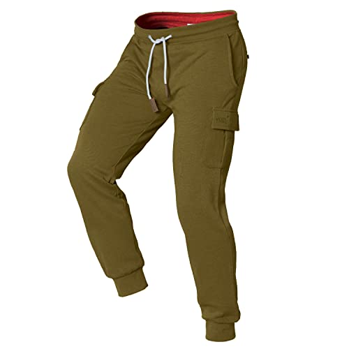 Mount Swiss Herren Lange Jogginghose Cargo-Hose mit hohem Baumwollanteil Farbe: Stahlgrau - Sommer, Größe 3XL von Mount Swiss