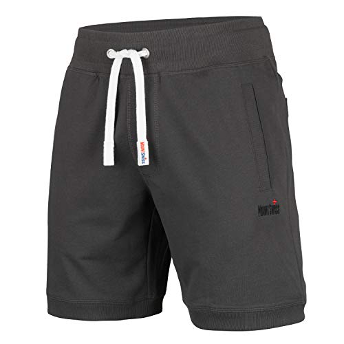 Mount Swiss Kurze Freizeithose Herren Luca I Kurze Sweatpants Herren mit Taschen und Tunnelzug I Kurze Hose Übergröße I Bequeme Sport Shorts Farbe: anthrazit, Gr. 5XL von Mount Swiss