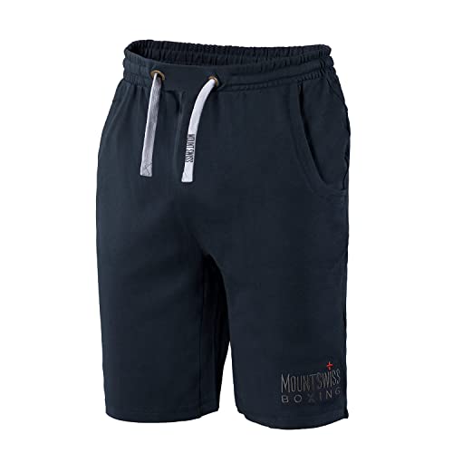 Mount Swiss Shorts Herren Kurze Hose Sporthose Boxer aus 100% Baumwolle Übergröße, Farbe: blau, Gr. M von Mount Swiss