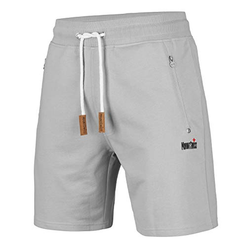 Mount Swiss Kurze Freizeithose Herren Liam I Sweatpants Mit Taschen I Sport Shorts Grau, S von Mount Swiss