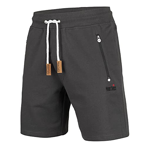Mount Swiss Kurze Freizeithose Liam I Kurze Sweatpants Herren Mit Taschen I Sport Shorts Übergröße Anthrazit, 7XL von Mount Swiss