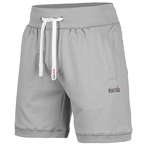 Mount Swiss Kurze Freizeithose Herren Luca I Kurze Sweatpants Herren mit Taschen und Tunnelzug I Kurze Hose Übergröße I Bequeme Sport Shorts Farbe: grau, Gr. 4XL von Mount Swiss