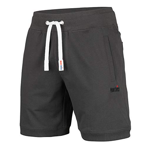 Mount Swiss Kurze Freizeithose Herren Luca I Kurze Sweatpants Herren mit Taschen und Tunnelzug I Kurze Hose für Heim und Hobby I Bequeme Sport Shorts Farbe: anthrazit, Gr. S von Mount Swiss