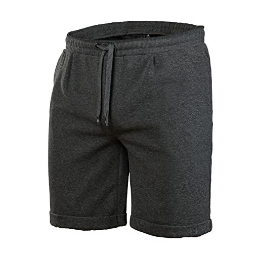 Mount Swiss Kurze Freizeithose Tessin Herren I Kurze Sweatpants Herren I Sport Shorts Herren in klassischen Farben anthrazit, L von Mount Swiss