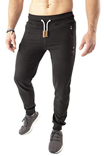 Mount Swiss Lange Jogginghose Herren Finn I Sweatpants I Freizeithose Männer Übergröße Farbe schwarz, Gr. 4XL von Mount Swiss