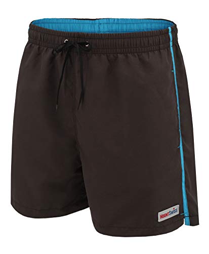 Mount Swiss Männer Badehose Dario mit seitlichen Taschen Gesäßtasche I Modische Herren Shorts Schwimmen Freizeit Wassersport I Badeshorts in der Farbe Dunkelgrau, Größe 3XL von Mount Swiss