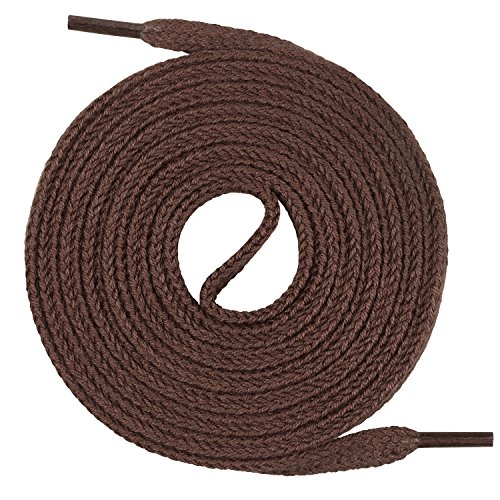 Mount Swiss Schnürsenkel flach 7mm Baumwolle – Braun 110cm – Ersatz Schuhband Sneaker Sportschuhe Freizeitschuhe Arbeitsschuhe – Unisex Damen Herren Kinder von Mount Swiss