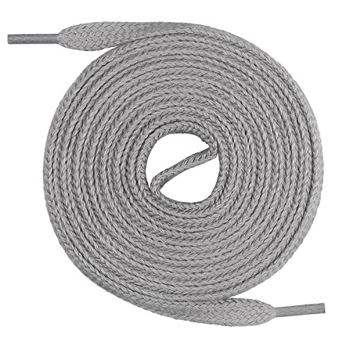 Mount Swiss Schnürsenkel flach 7mm Baumwolle – Grau 150 cm – Ersatz Schuhband Sneaker Sportschuhe Freizeitschuhe Arbeitsschuhe – Unisex Damen Herren Kinder von Mount Swiss