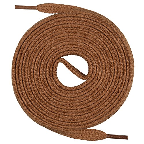 Mount Swiss Schnürsenkel flach 7mm Baumwolle – Hellbraun 100cm – Ersatz Schuhband Sneaker Sportschuhe Freizeitschuhe Arbeitsschuhe – Unisex Damen Herren Kinder von Mount Swiss