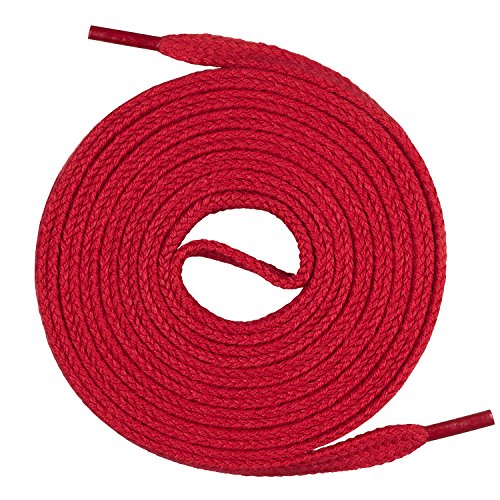 Mount Swiss Schnürsenkel flach 7mm Baumwolle – Rot 170cm – Ersatz Schuhband Sneaker Sportschuhe Freizeitschuhe Arbeitsschuhe – Unisex Damen Herren Kinder von Mount Swiss