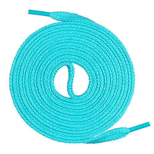 Mount Swiss Schnürsenkel flach 7mm Baumwolle – Türkis 150cm – Ersatz Schuhband Sneaker Sportschuhe Freizeitschuhe Arbeitsschuhe – Unisex Damen Herren Kinder von Mount Swiss