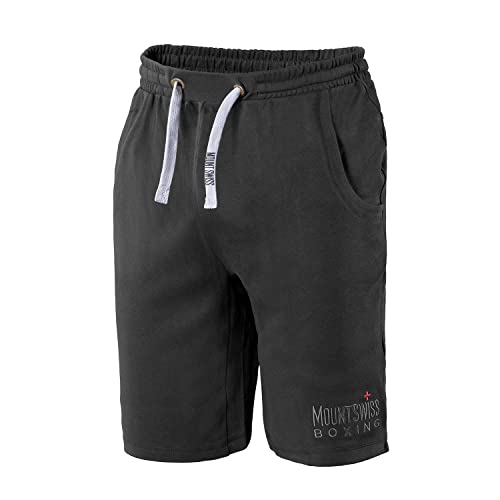 Mount Swiss Herren Shorts L Anthrazit 100% Baumwolle große Größen Kurze Freizeithose Sporthose elastischer Bund Taschen atmungsaktiv bequem Sommerhose Übergröße von Mount Swiss