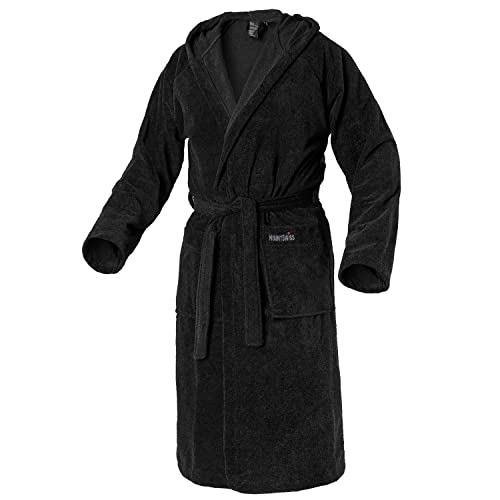 Mount Swiss Unisex AARAU Bademantel mit Kapuze I Herren Damen aus Flauschiger Baumwolle Baumwolle Farbe: schwarz, Grösse: 7XL von Mount Swiss
